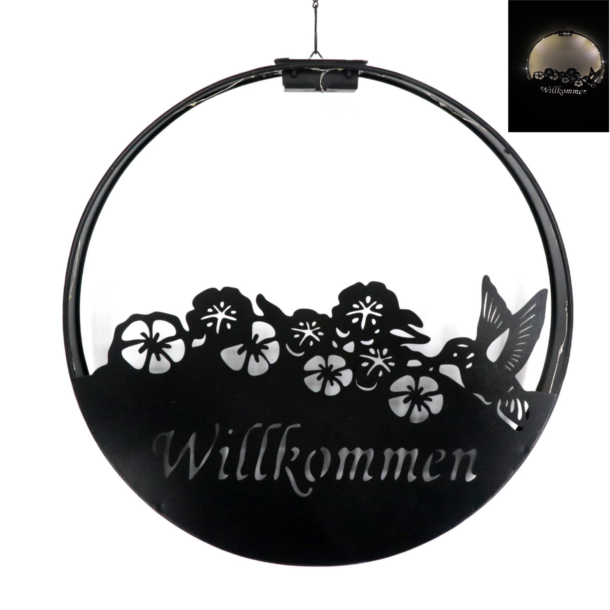 Warm White Solar Hanging Lantern Outdoor Metal Garden Light Waterproof LED Decorative Lamp for Patio Porch Yard Wall Decor