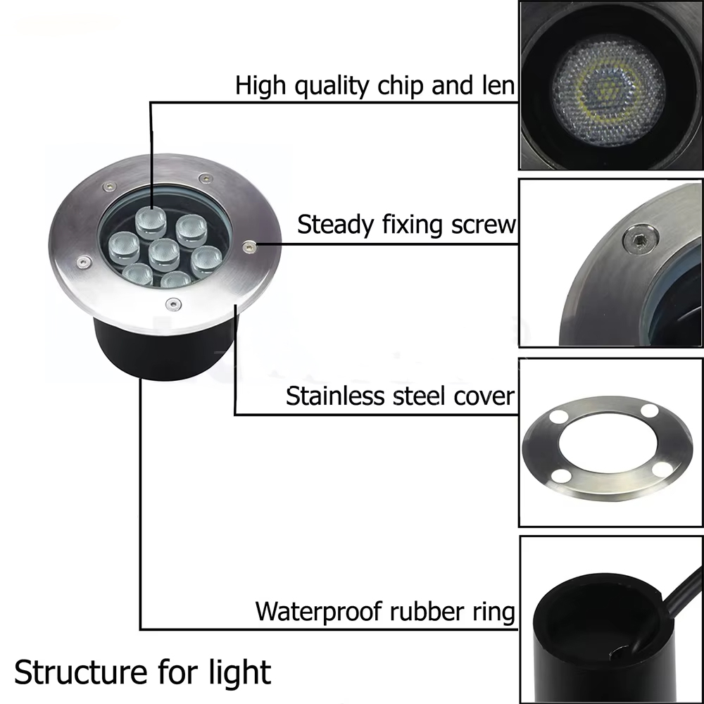 IP67 Waterproof RGB Aluminum Die-Cast Solar Low Voltage Deck Light for Garden Landscape Outdoor Inground Well Underground Lights