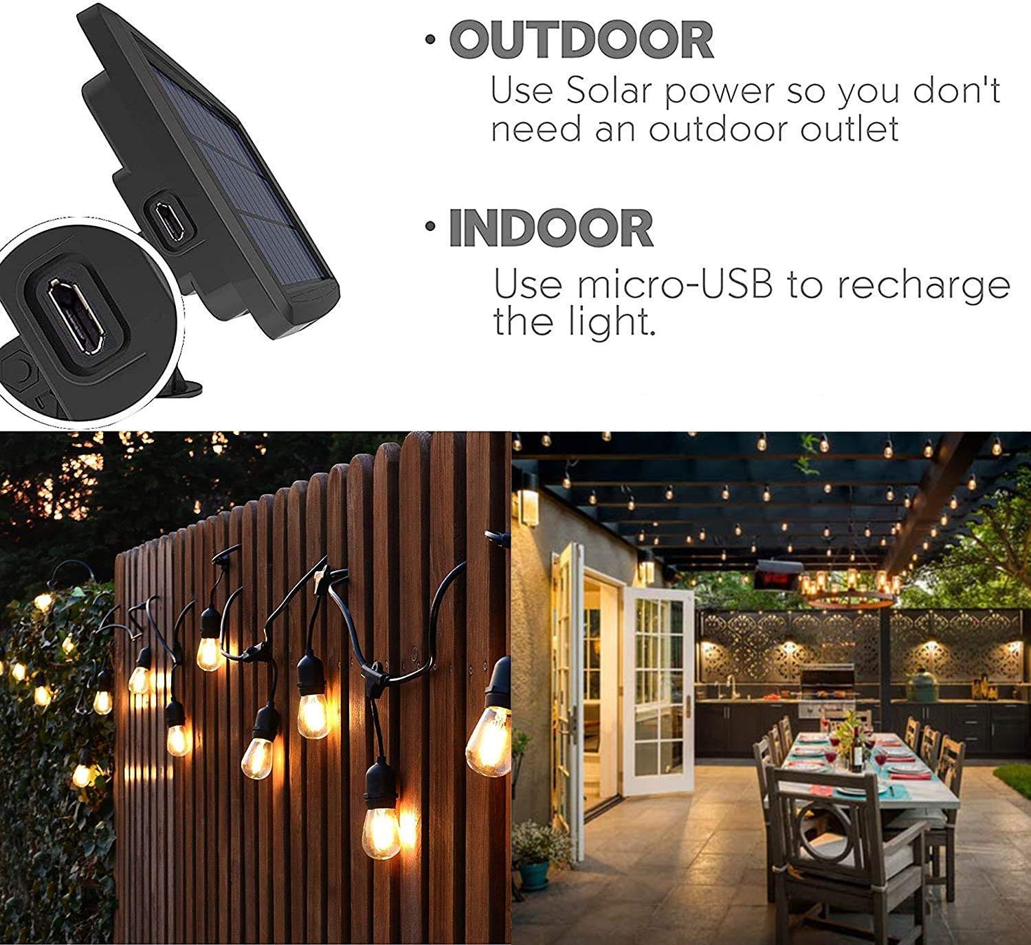 LED solar light string detail 5