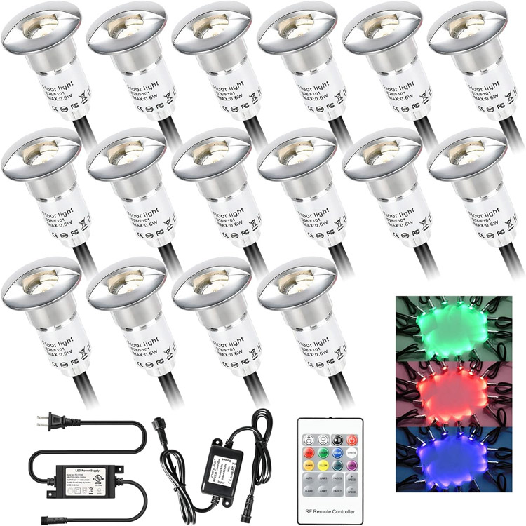 LED Deck Step Lights Kit 0.6w Half Moon Low Voltage Outdoor Deck Lighting Waterproof Yard Path Stair Railing Deck Light