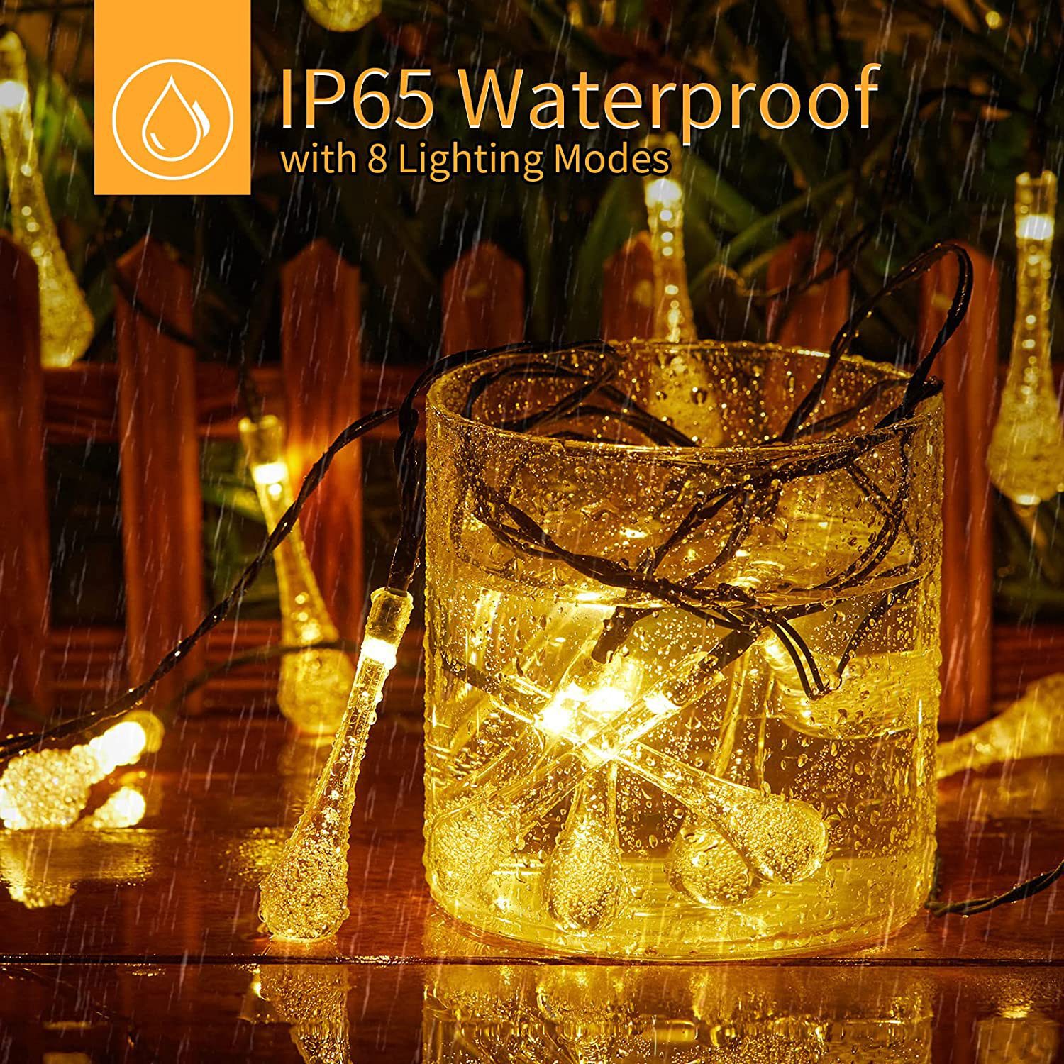 Wholesale Bubble Lamp Design MultiColor LED Light String IP65 Waterproof Multi-Mode Solar LED Pendant String Lights