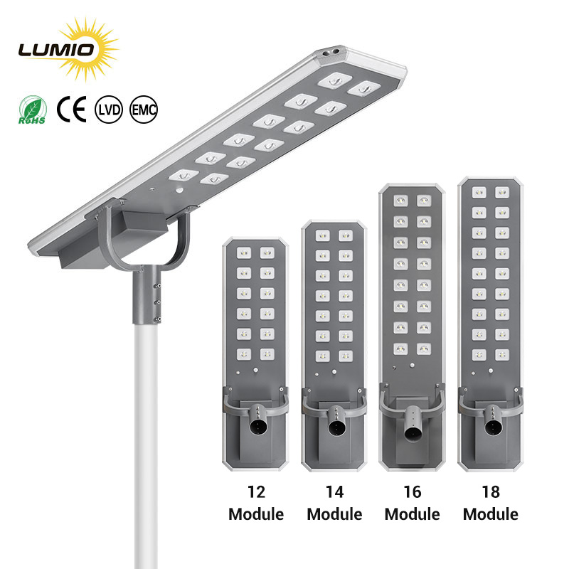High Power Outdoor Solar Motion Sensor Street Lamp Waterproof All in One LED Roadway Module Lighting Battery Garden Lamp Solar