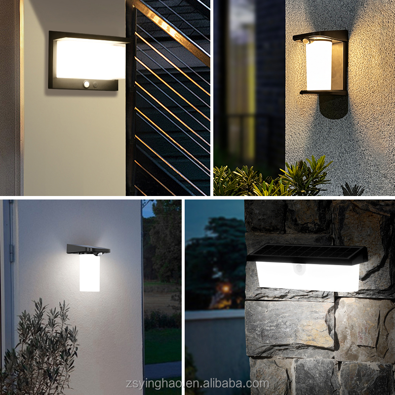 Popular Small Solar Motion Sensor Lights IP65 Waterproof Rechargeable Wall Mounted Led Garden Fence