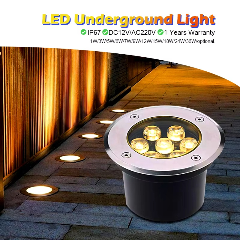 IP67 Waterproof RGB Aluminum Die-Cast Solar Low Voltage Deck Light for Garden Landscape Outdoor Inground Well Underground Lights