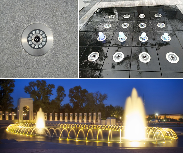 Ip68 Waterproof Nozzle Musical Rgb Pond Submersible Led Underwater Fountain Ring Pool Lights
