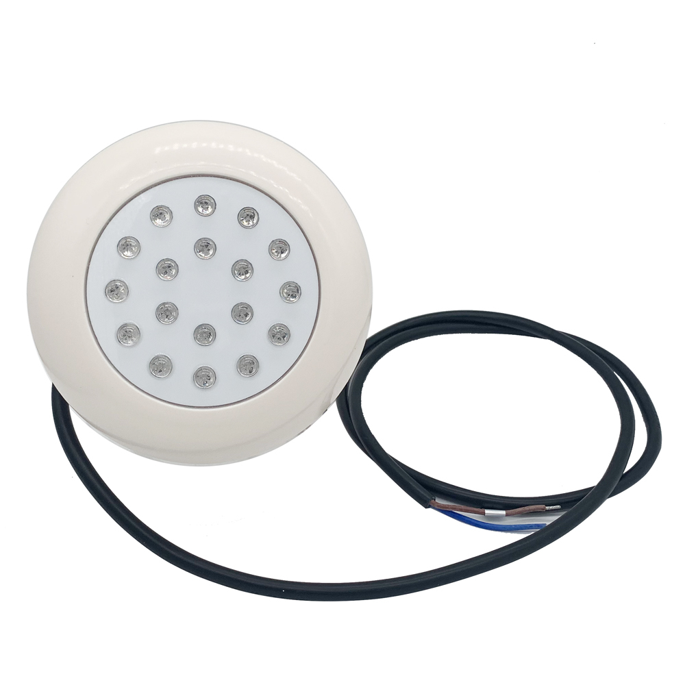 24W surface mount pc material submersible DC12V RGB Ip68 waterproof led underwater swim spa pool night LED light for water pond