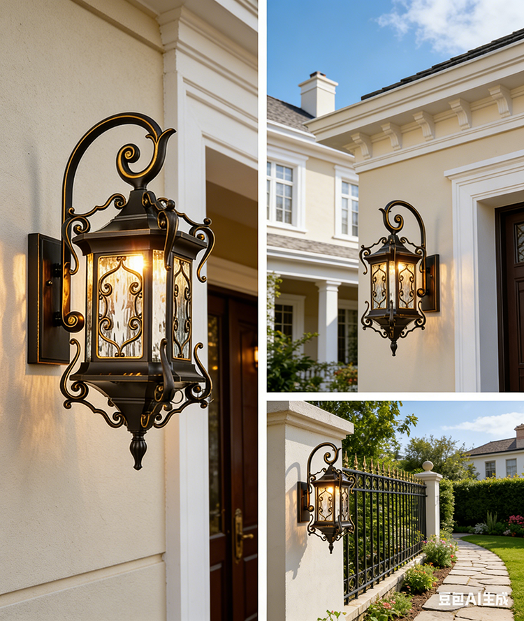 Cast Aluminum Vintage Outdoor Wall Lantern Waterproof IP65 Antique Exterior Wall Sconce for Villa Porch &amp; Patio