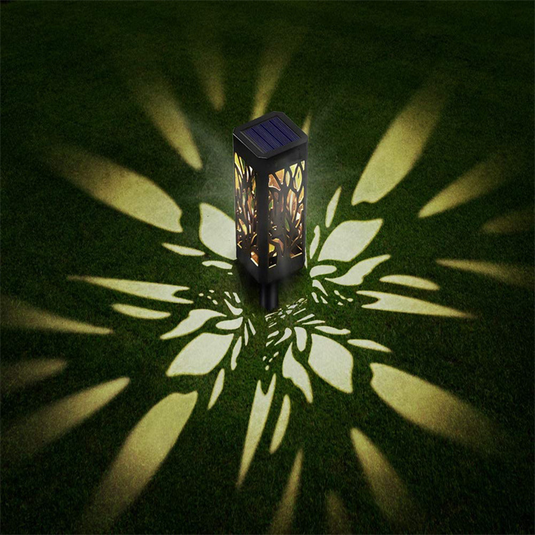 Retro Outdoor Garden Light Hanging LED Solar Lantern With Handle Hollow LED Table Lamp, Porch Patio Decoration