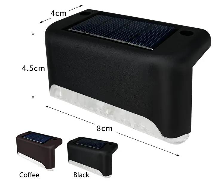 Waterproof Garden Solar Powered Fence Lights Outdoor Yard Deck Light LED Steps Patio Lights Stair Solar Lamp