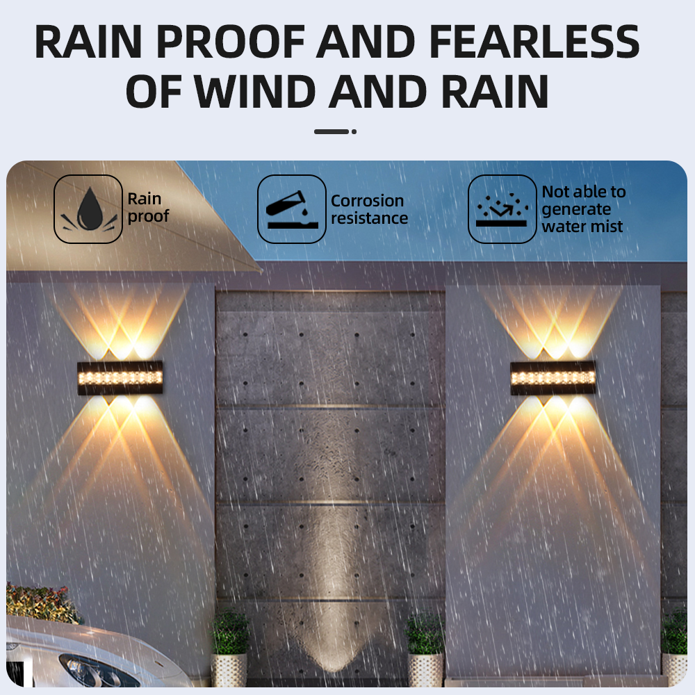 Outdoor LED Wall Lamp AC85-265V 10W/8W/6W ABS Outdoor Garden Light Led Wall Lamp Decorative up and Down Lighting Wall Light
