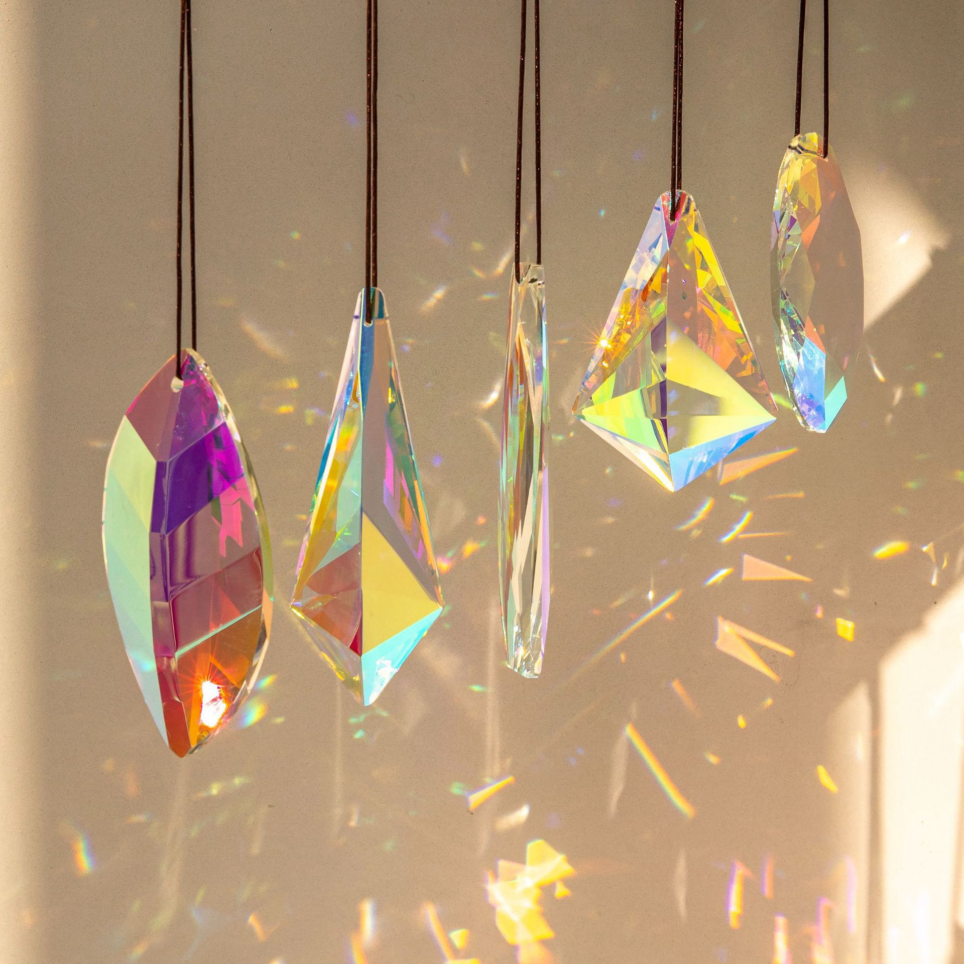 Modern Style Crystal Pendant Light with Cross-Border Shade Wind Chime and Sun Catcher for Garden Decor