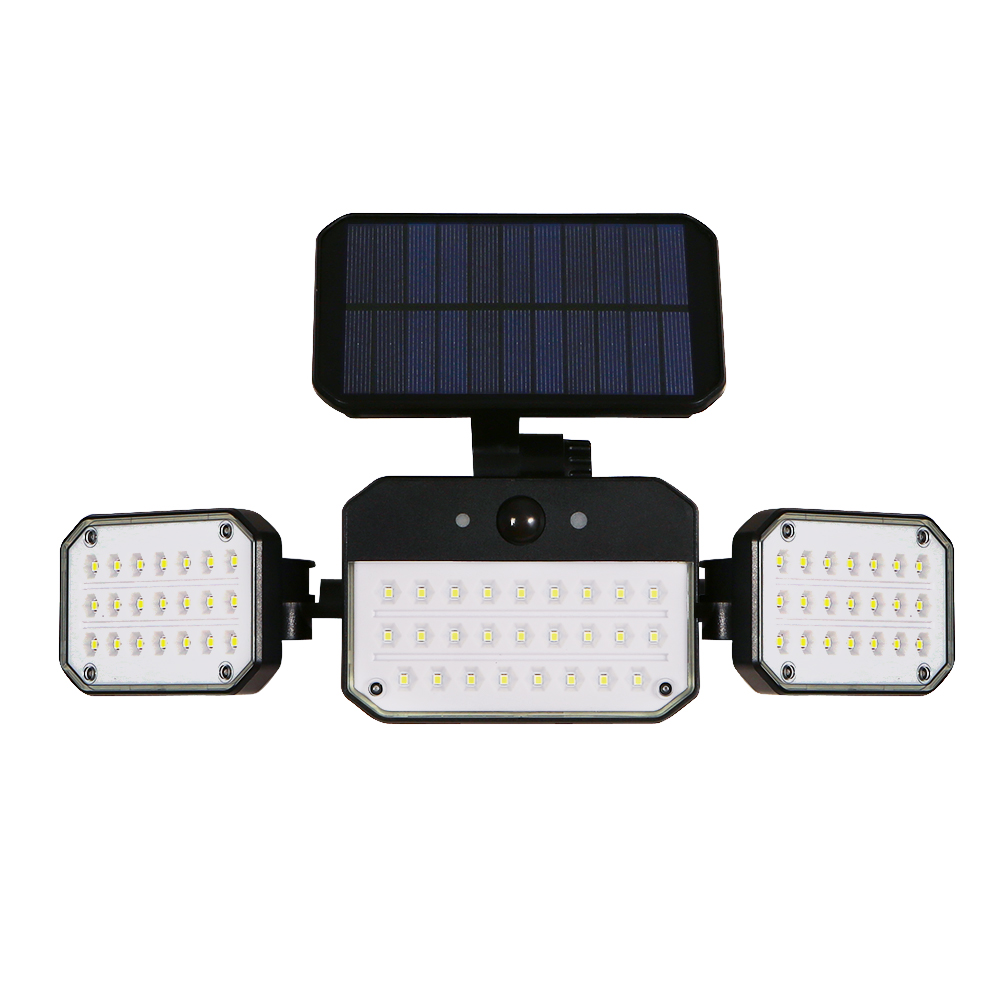 3 Adjustable Heads IP68 Waterproof Solar Lights Outdoor LED High Brightness Cordless Solar Motion Sensor Lights