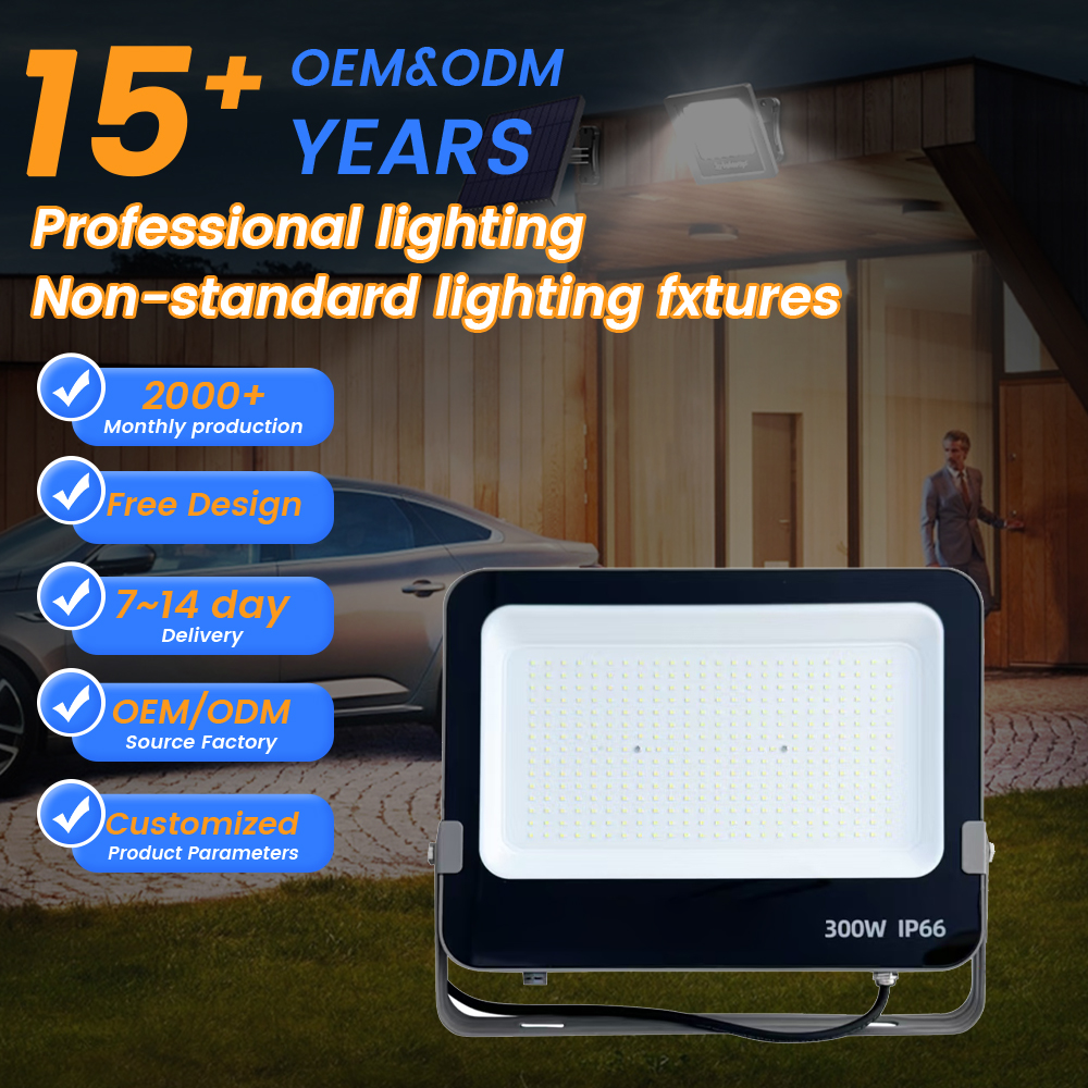 High Brightness IP66 LED Flood Light Outdoor Motion Sensor Waterproof Solar Panel Floodlight