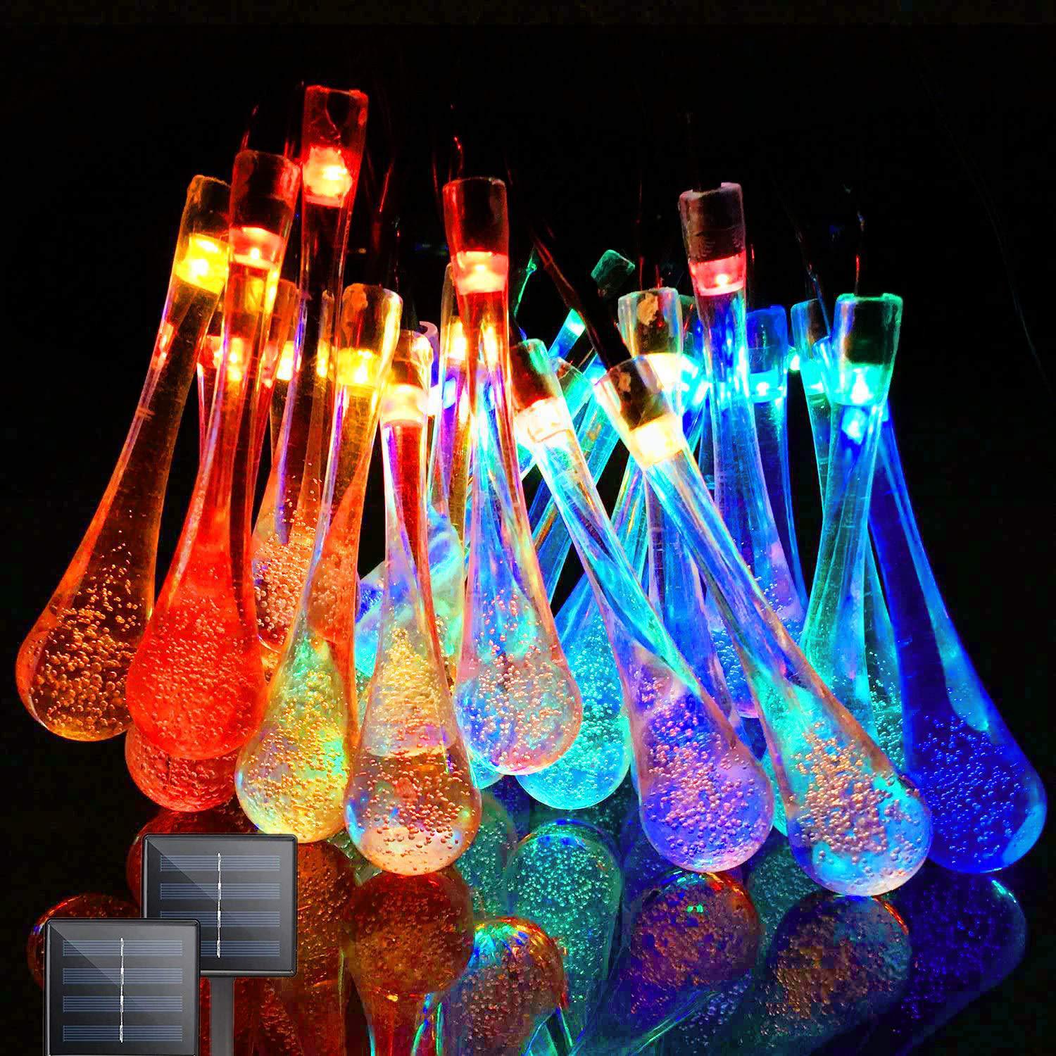 Wholesale Bubble Lamp Design MultiColor LED Light String IP65 Waterproof Multi-Mode Solar LED Pendant String Lights