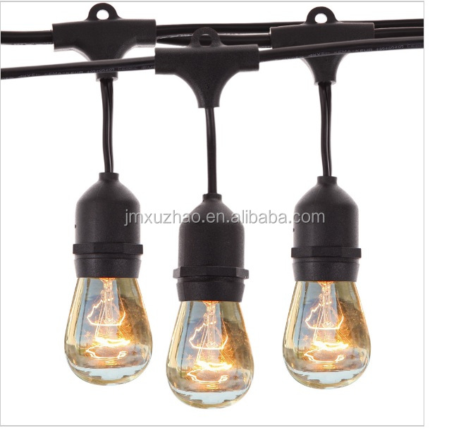 Commercial Grade E26 E27 Waterproof Outdoor Festoon Lighting Decoration Light String Chain Waterproof Patio Lamps