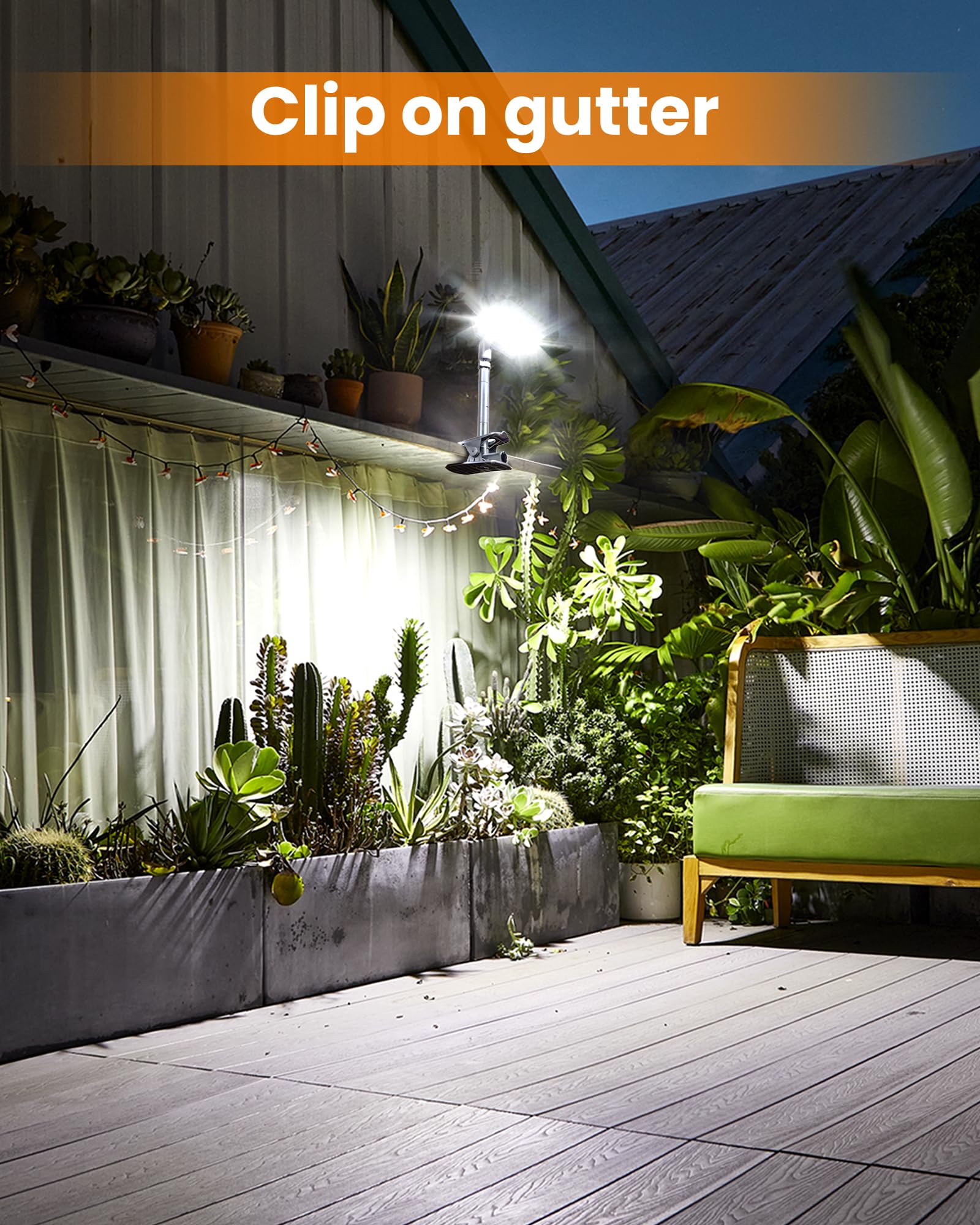 Vantone Clip on Solar Lights Outdoor Motion Sensor Solar Fence Lights Outdoor Solar Lights for Chain Link Fence Deck Gutter