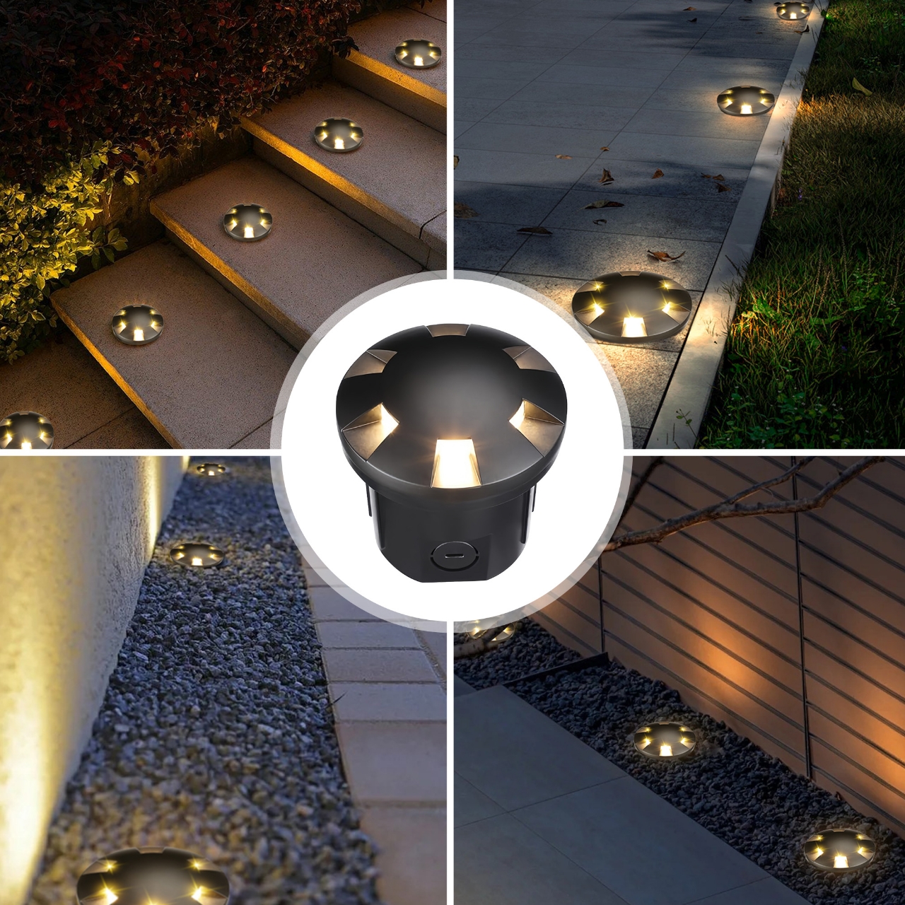 Custom High Quality Waterproof Black 6w Garden Inground Lamp Outdoor Led Underground Well Light 3CCT for Landscaping