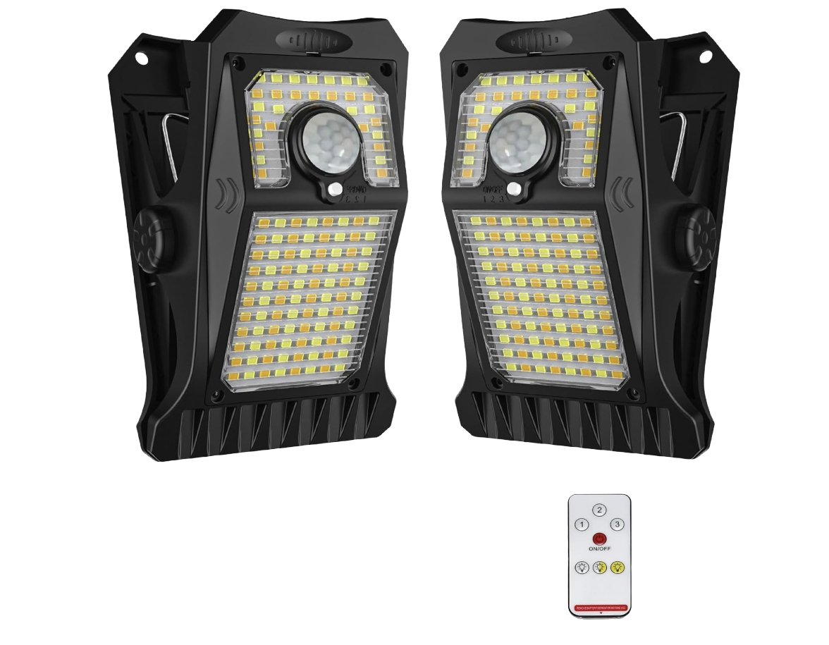 High Brightness 90LED &amp; 118LED Solar Security Lights Outdoor Clip-On Motion Sensor Lights for Garden IP65 Rated