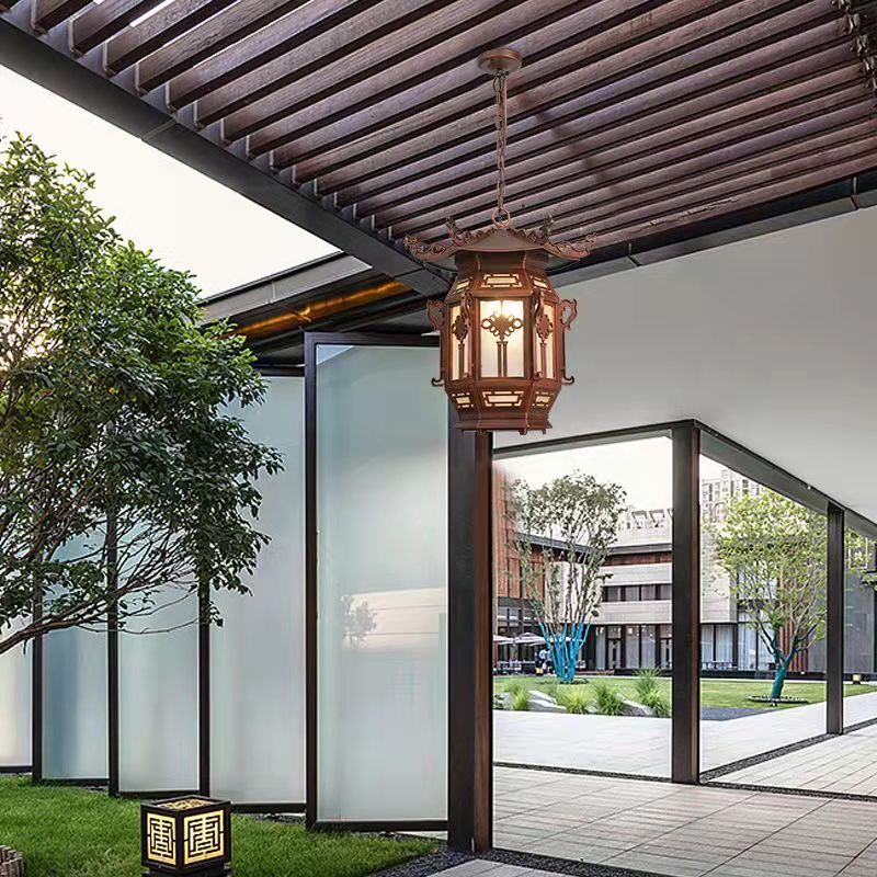 Hot Sale Classical LED Lamps Waterproof for Home Corridor Retro Outdoor Pendant Light Black Chandelier
