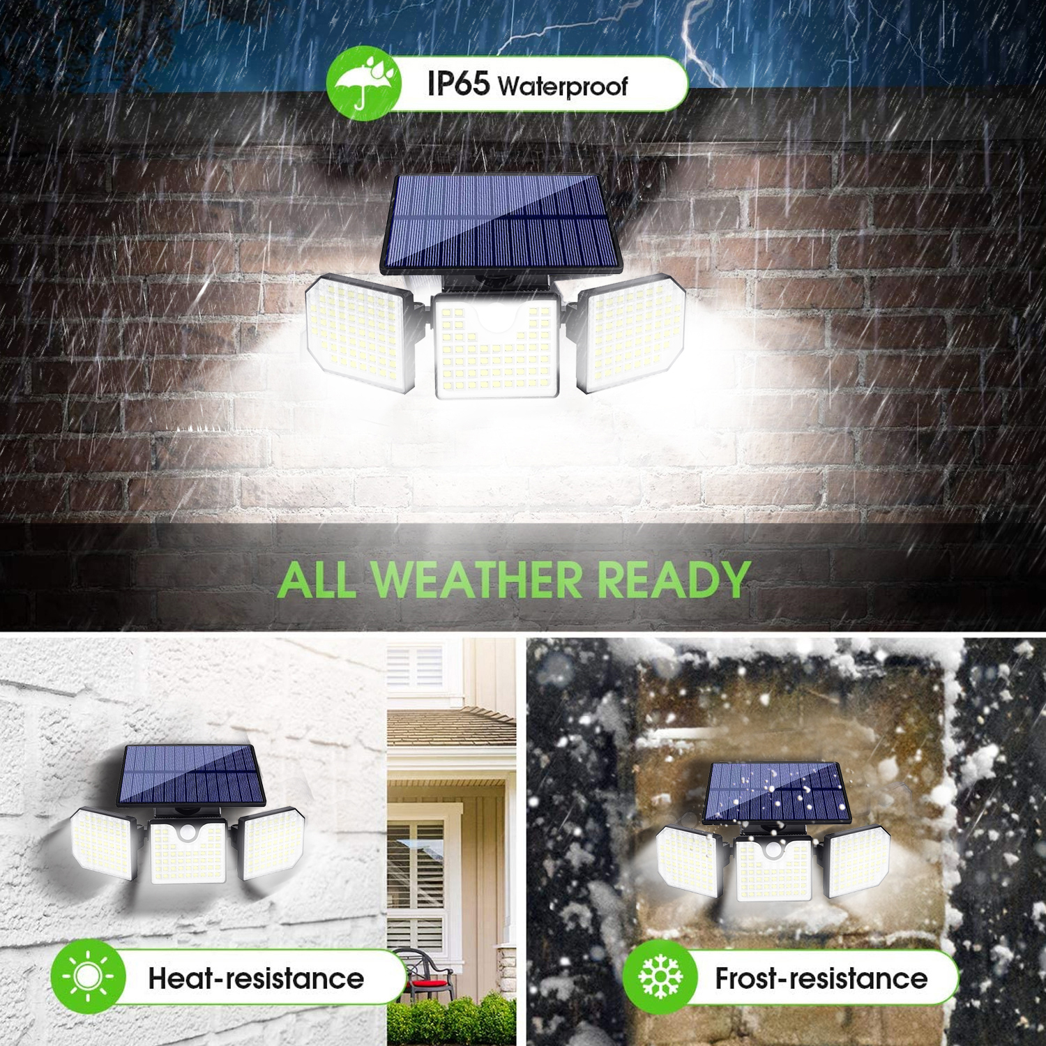 2 Packs LED Solar Motion Sensor Outdoor Wall Lights &amp; Spotlights Rotatable IP65 Waterproof for Garden Front Door Yard