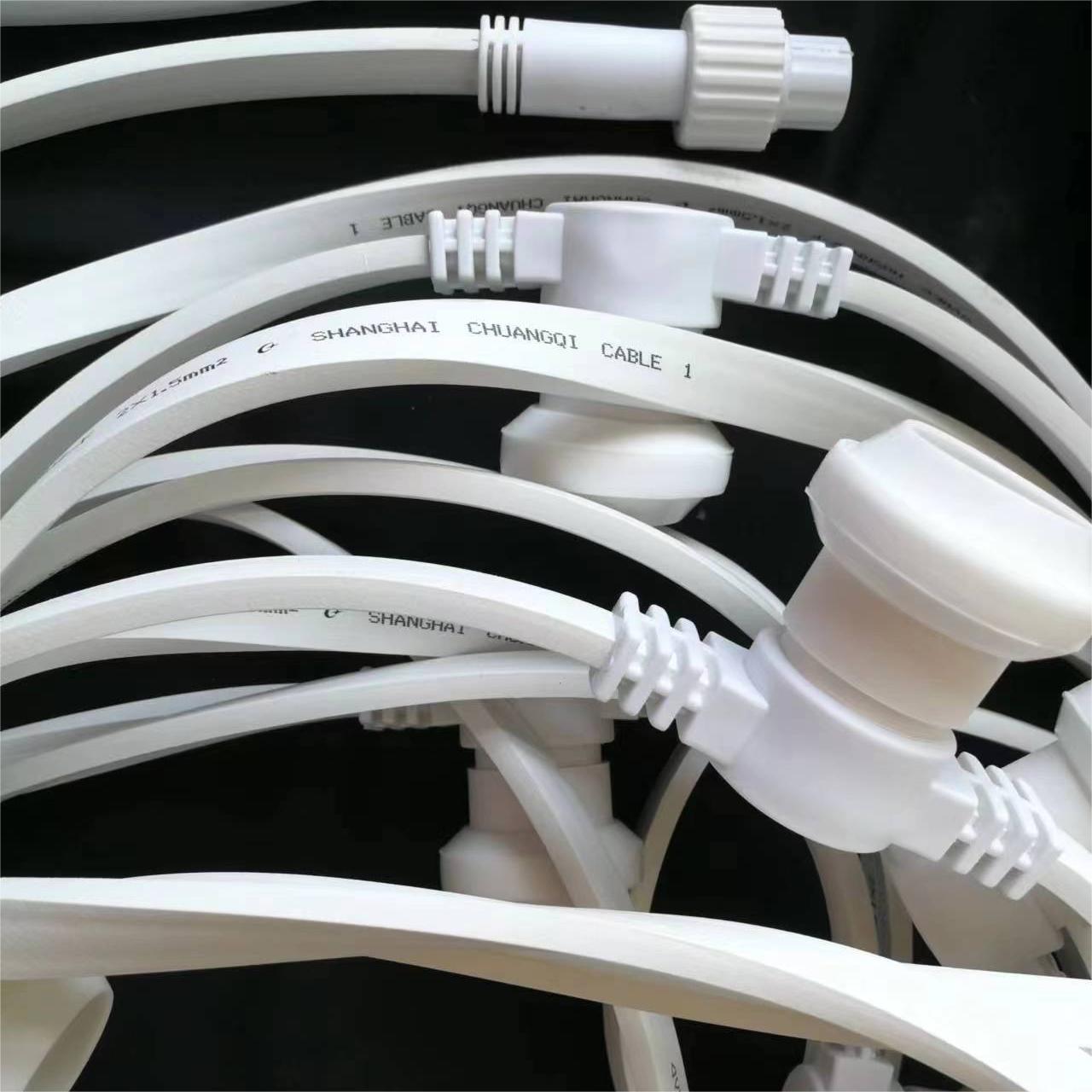 AC220V 100m IP65 Connectable Rubber Garland E27 Vintage Patio String Light E27 B22 Base Outdoor Festoon Patio Belt Light