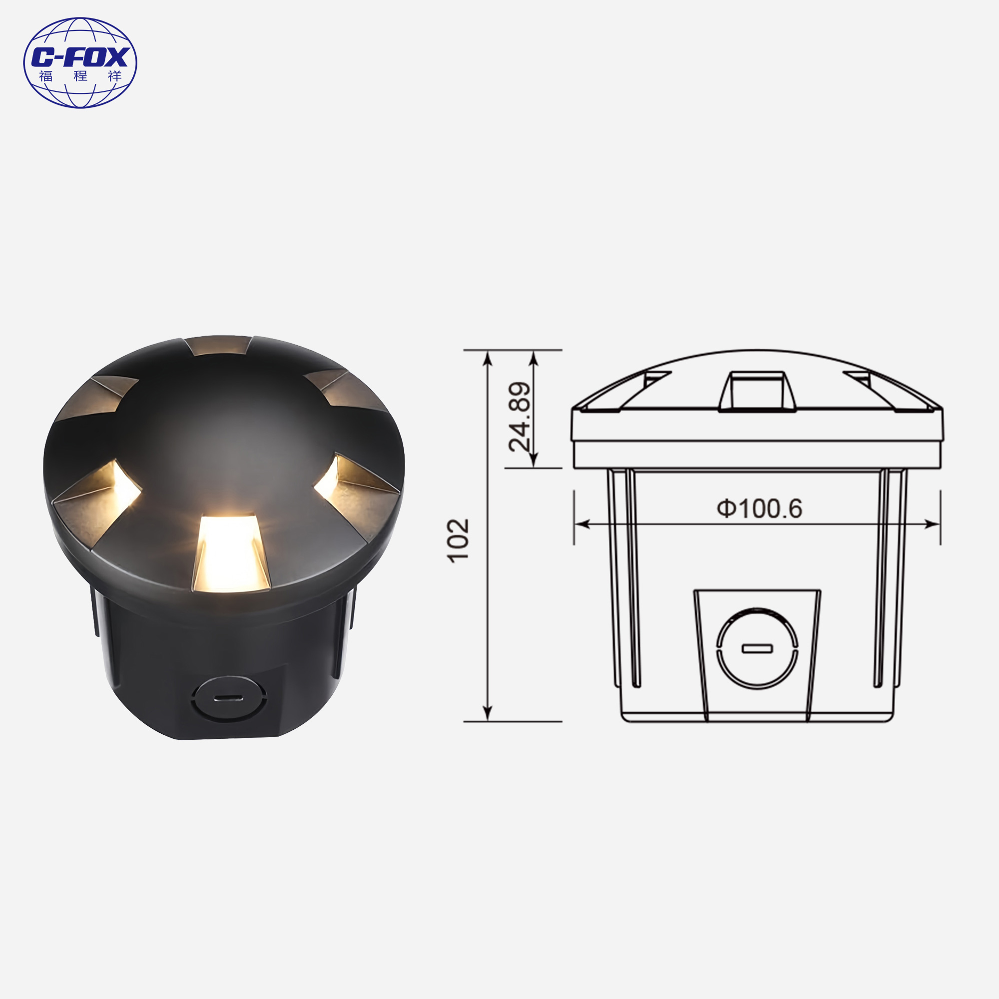 Custom High Quality Waterproof Black 6w Garden Inground Lamp Outdoor Led Underground Well Light 3CCT for Landscaping