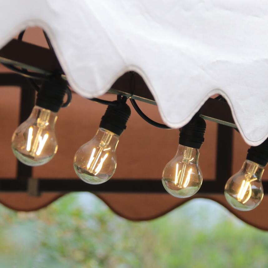 A60 48ft 100m E27 Socket LED Bulb Wedding Waterproof Holiday Party Vintage Patio Globe Outdoor Festoon String Light