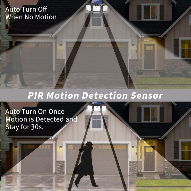 2 Packs LED Solar Motion Sensor Outdoor Wall Lights &amp; Spotlights Rotatable IP65 Waterproof for Garden Front Door Yard