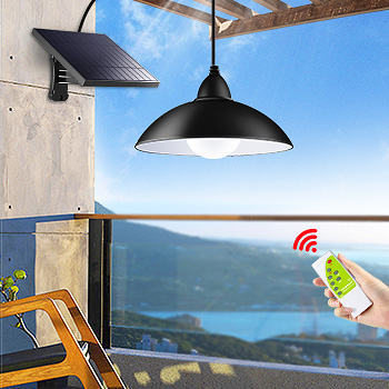Solar Waterproof Hanging Lamp Remote Adjustable Led Bulb Shed Outdoor Solar Pendant Garden Lights