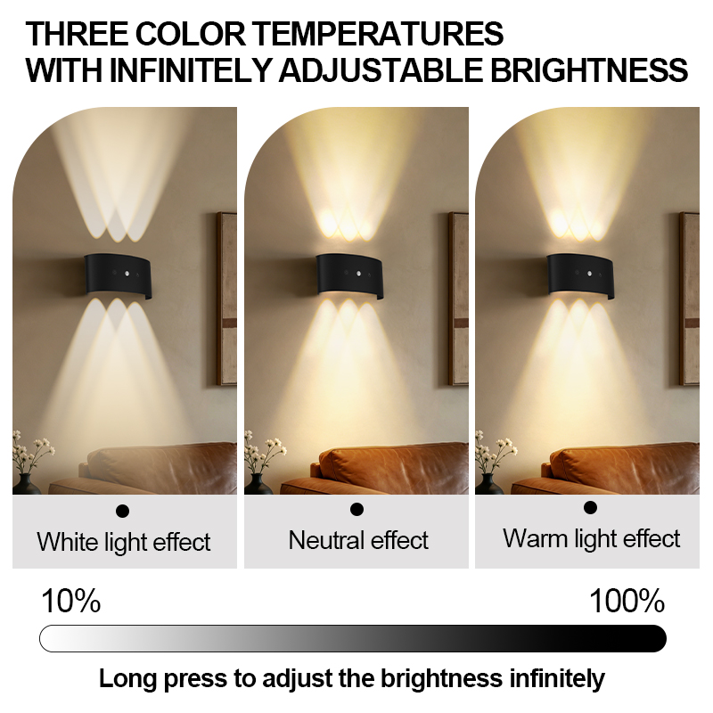 EGH Hot Sale Energy Saving ABS Shell with up Down Lighting Indoor Modern Wall Bracket Lights