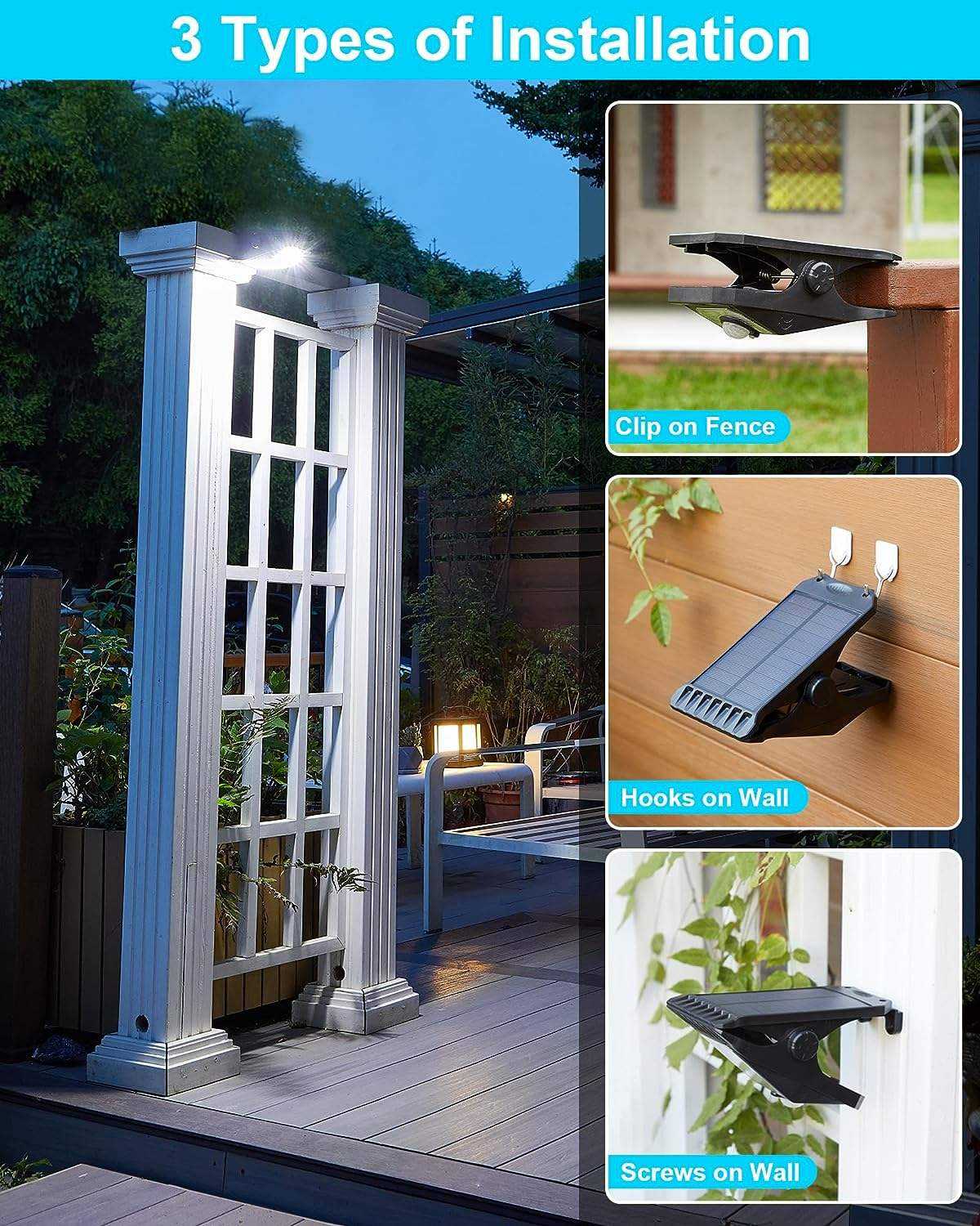 High Brightness 90LED &amp; 118LED Solar Security Lights Outdoor Clip-On Motion Sensor Lights for Garden IP65 Rated