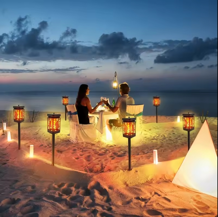 Solar LED Flame Light Lantern Outdoor Lawn Garden Decorative Solar Light for Patio Deck Yard