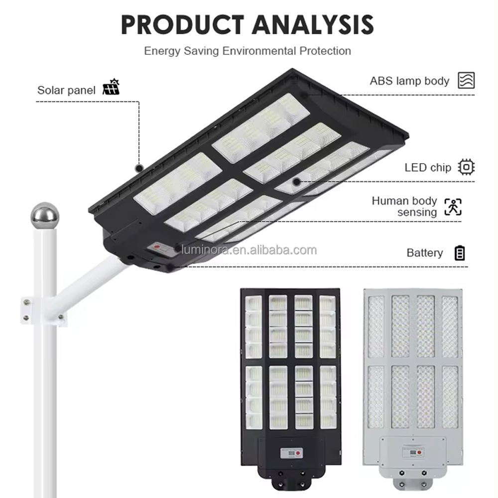 All in One Integrated Motion Sensor Led Lamp 8000W Outdoor Waterproof Solar Light for Street Garden Parking Lot