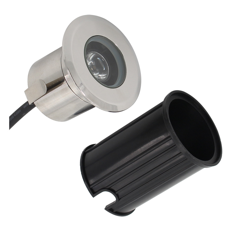 Waterproof LED Well Light 1W 12V IP67 316SS Buried Deck up Lights Outside Ground Lights 12V or 24V Landscape RS-UG1W316X Ce,rohs