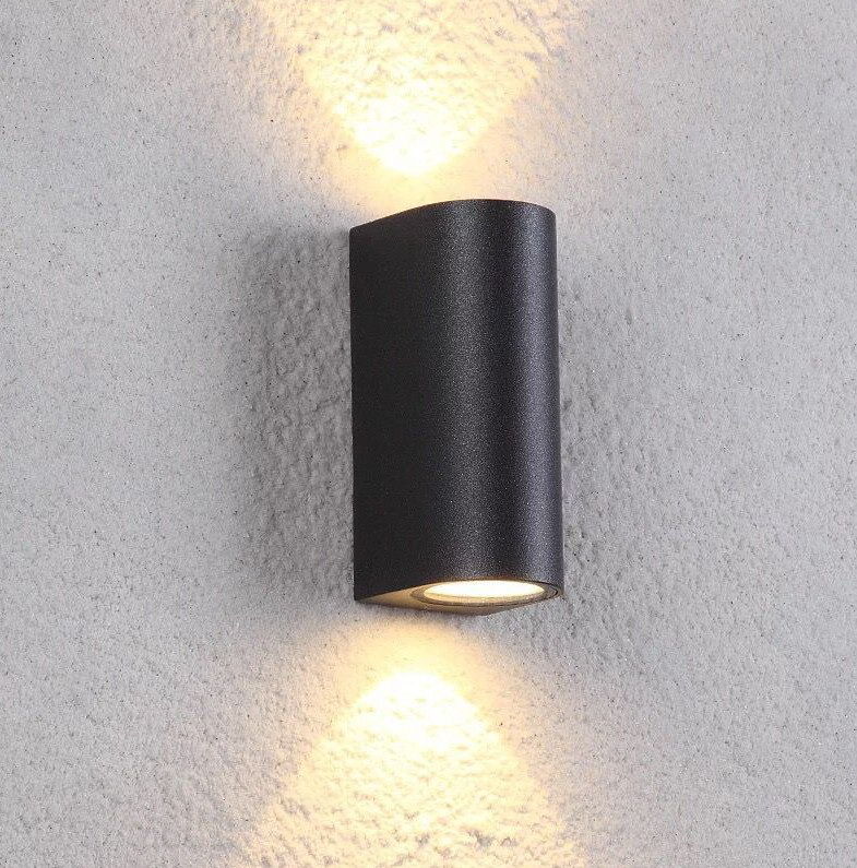 2x5w GU10 Indoor Outdoor Led Wall Lamp up and Down Wall Surface Mount Light Modern Garden Landscape