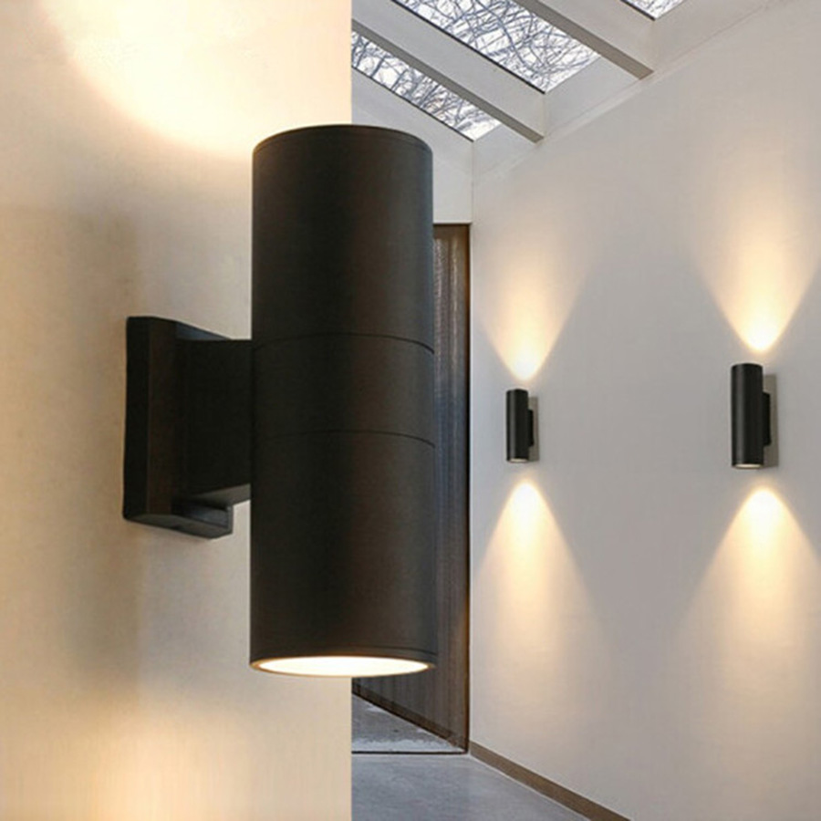 Outdoor Wall Lights Waterproof Aluminum Outdoor Wall Lamps Nordic Modern Decoration Ip65 up and Down LED Black Gray Wall Mounted
