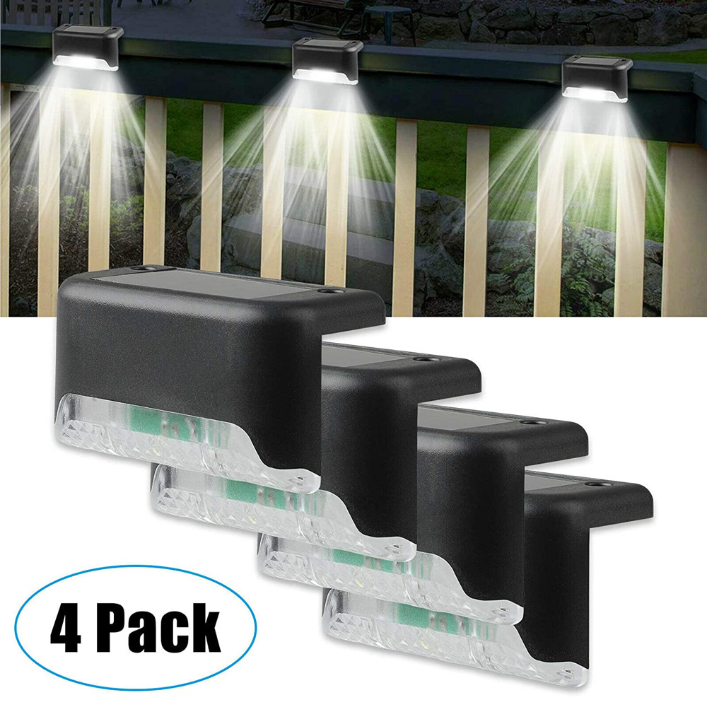 New Upgraded Balcony Waterproof Garden Solar Powered Fence Lights Outdoor Yard Deck Light Led Step Patio Lights Stair Solar Lamp