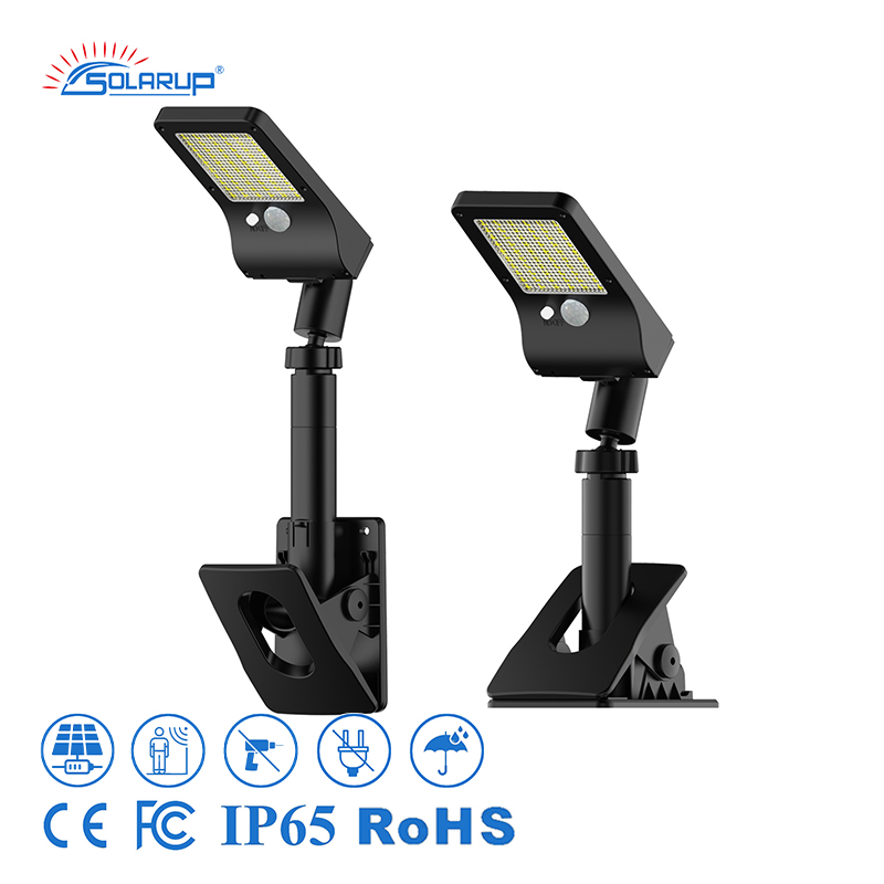 Solarup Clip-on Solar Flood Light Solar Outdoor Lights Waterproof Fence Umbrella Gutter Led Lights for Home No Drilling