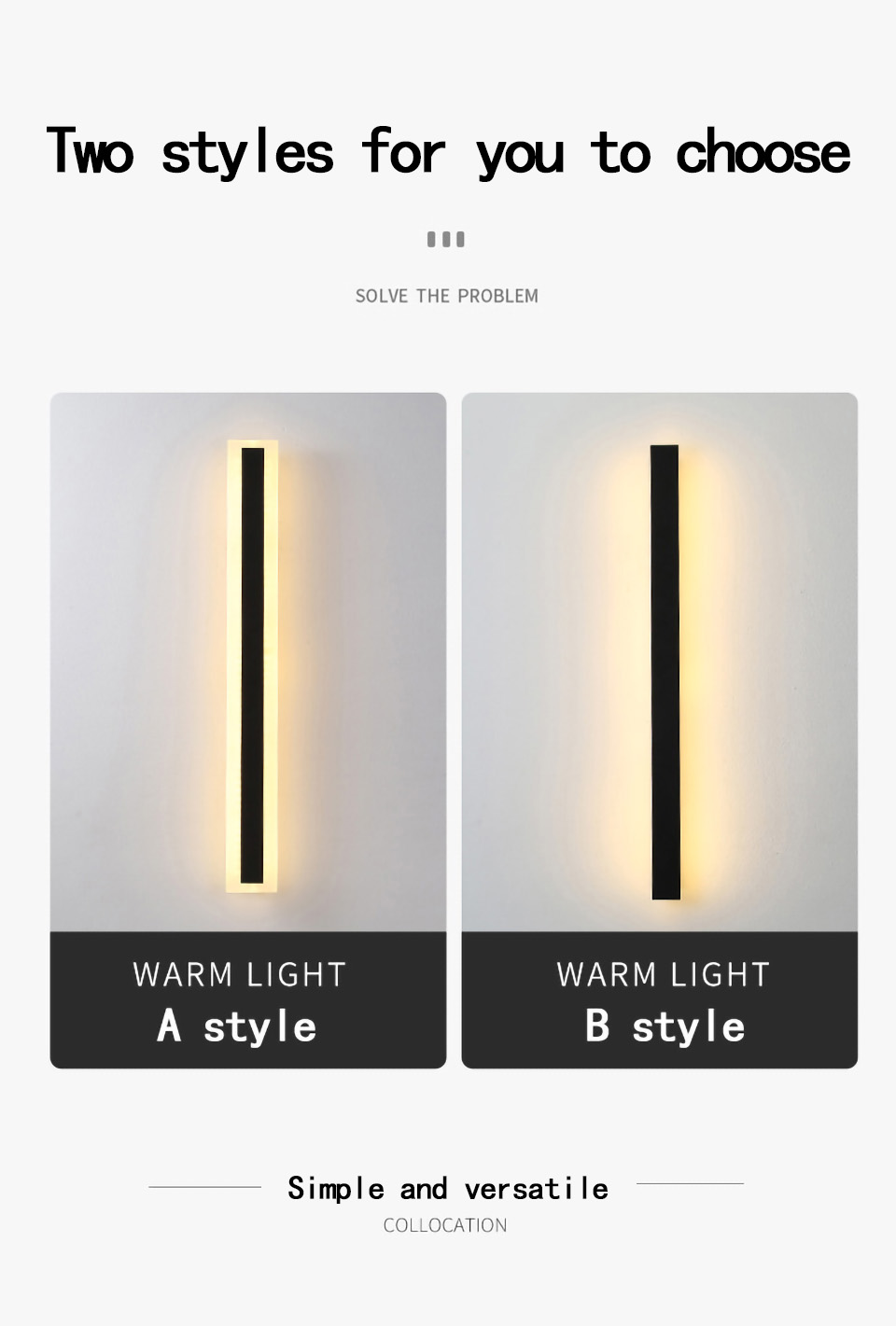 30-200cm Contemporary IP65 Waterproof Outdoor Modern Linear Long Strip LED Wall Lamp 110V 220V Garden Sconce Wall Lights