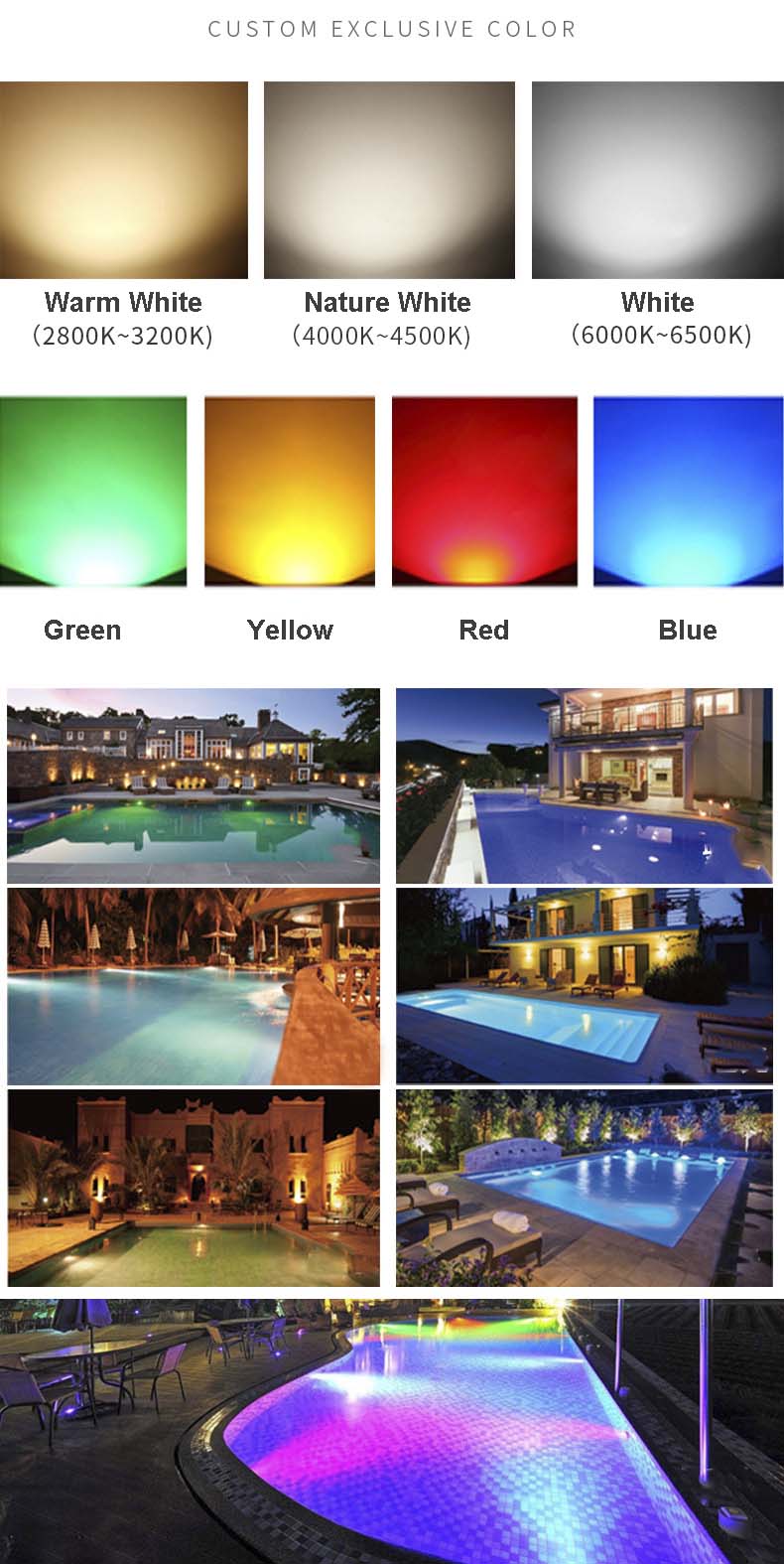 New Design Swimming Pool Light Submersible Led Light 12V 24V for Pool Pond Lights LED