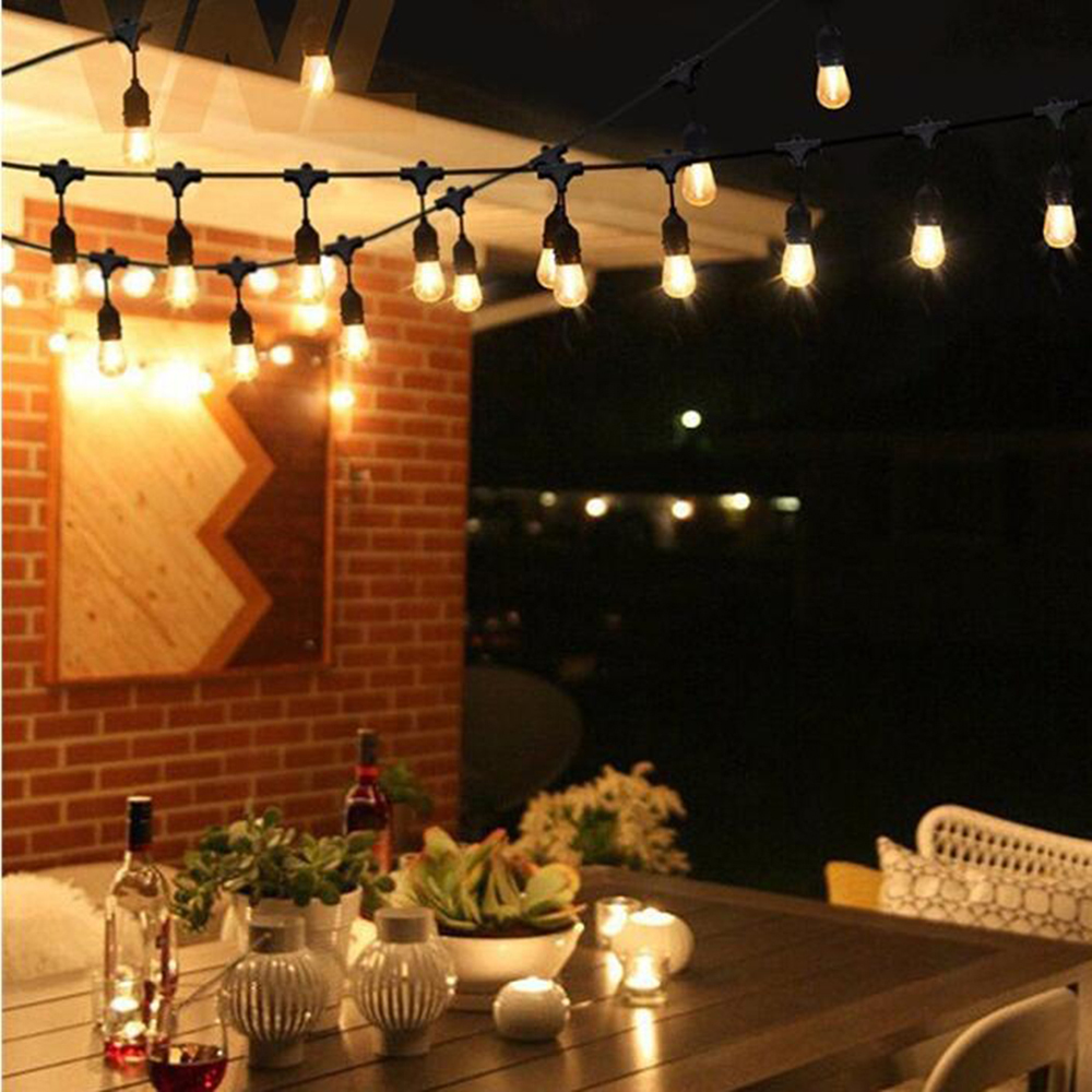 LUMIND Christmas Outdoor Festoon Garlands IP65 Waterproof 5m Modern Edison Filament Warm White LED Dimmable 1-Year Warranty