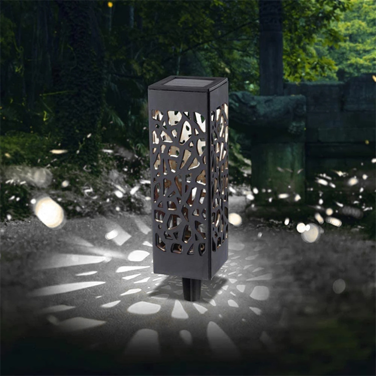 Retro Outdoor Garden Light Hanging LED Solar Lantern With Handle Hollow LED Table Lamp, Porch Patio Decoration