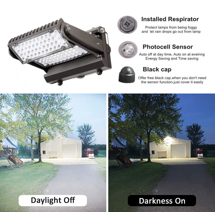 7 Years Warranty Dusk to Dawn Exterior Wall Light Fixture up and Down Rotatable 80w 100 120w 150w Led Wall Pack Light Dlc Etl