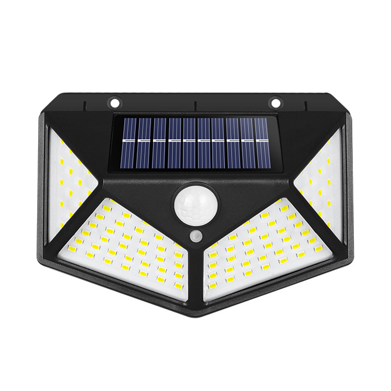 100 Led Waterproof Motion Sensor Super Bright Outdoor Solar Security Wall Garden Lights for Yard