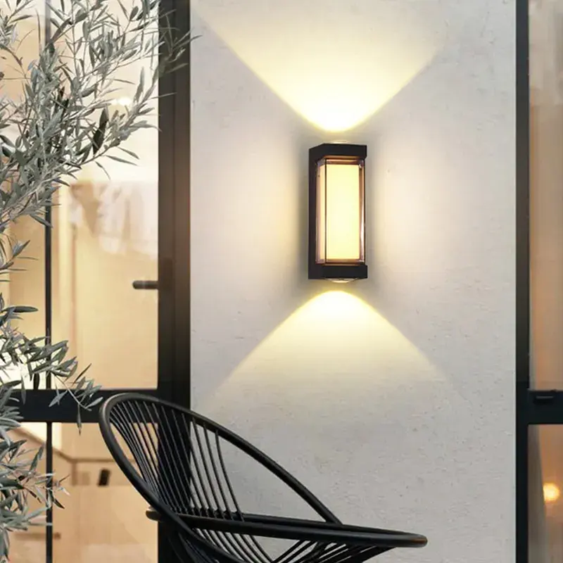 Wireless Waterproof LED Aluminum Outdoor Wall Light Dusk-to-Dawn Fence Lantern Fixture IP 65 Rating for Porch Deck Garden Use