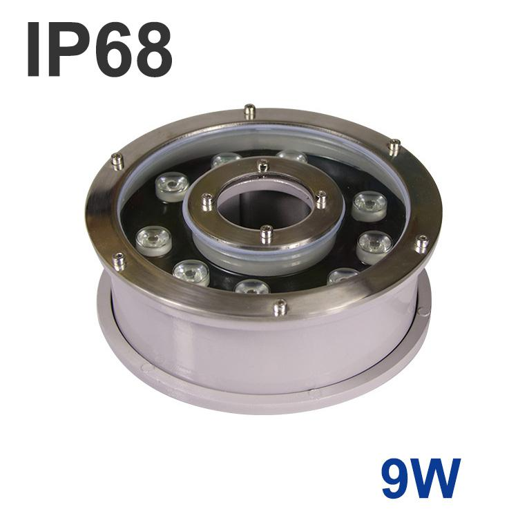 DMX Submersible Fountain Led Light 12W Ring and Round Shape Pool RGB Color Fountain Led Light
