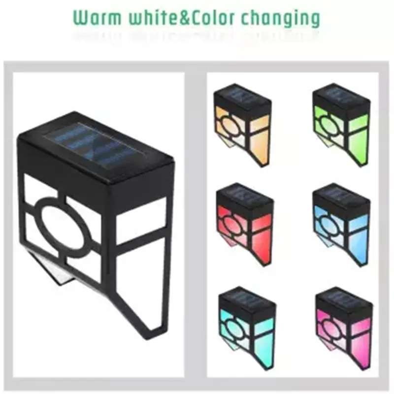 Outdoor Solar LED Wall Light Waterproof Lighting for Deck Fence Patio Garden Landscape Lamp