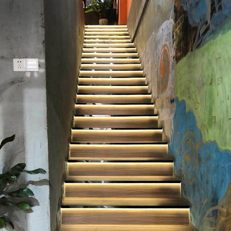 T Shape Step Strip Light Down Pc Pmma Cover Led Stair Nosing Aluminum Extrusion Profiles//