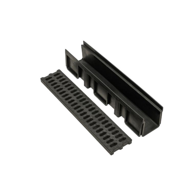Residential HDPE Drainage Gutter With Grate Cover For Backyard And Landscape
