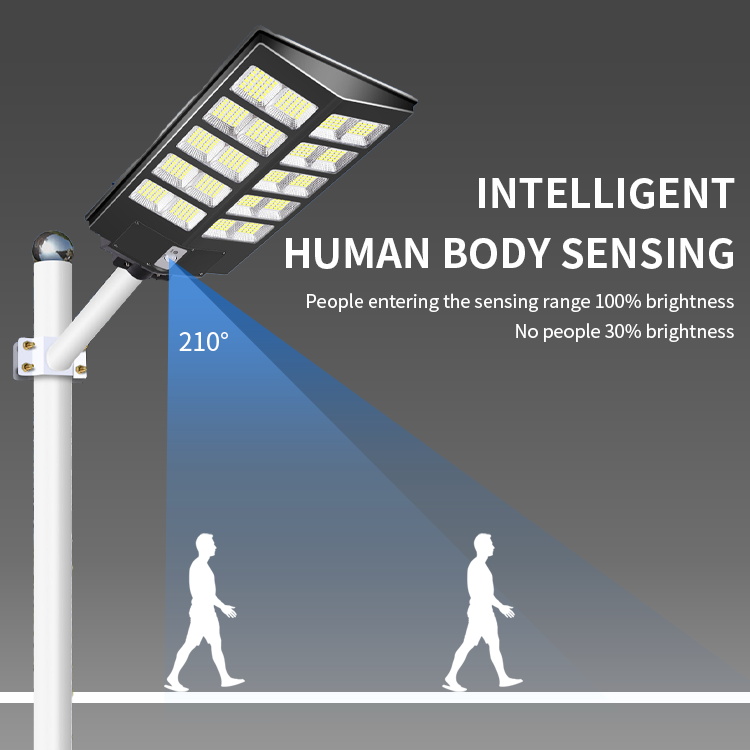Outdoor 300W 4000W 500W ABS Motion Sensor Integrated All-In-One IP65 LED Solar Street Light